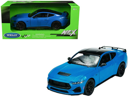 2024 Ford Mustang GT 5.0 Blue with Black Top "NEX Models" Series 1/25 Diecast Model Car
