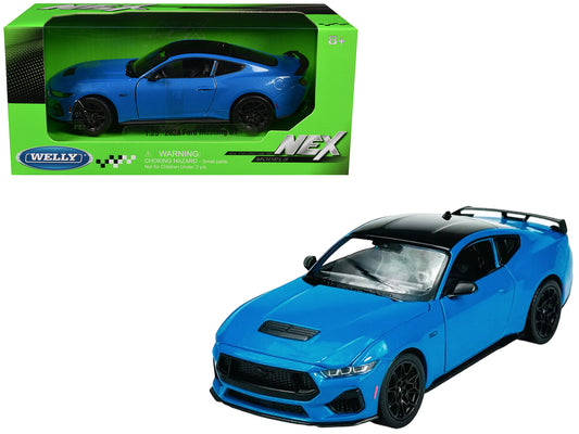 2024 Ford Mustang GT 5.0 Blue with Black Top "NEX Models" Series 1/25 Diecast Model Car