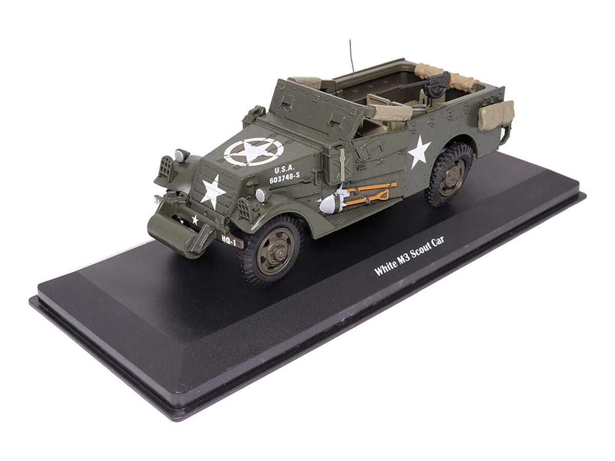 White M3 Scout Car Olive Drab "United States Army" 1/43 Diecast Model