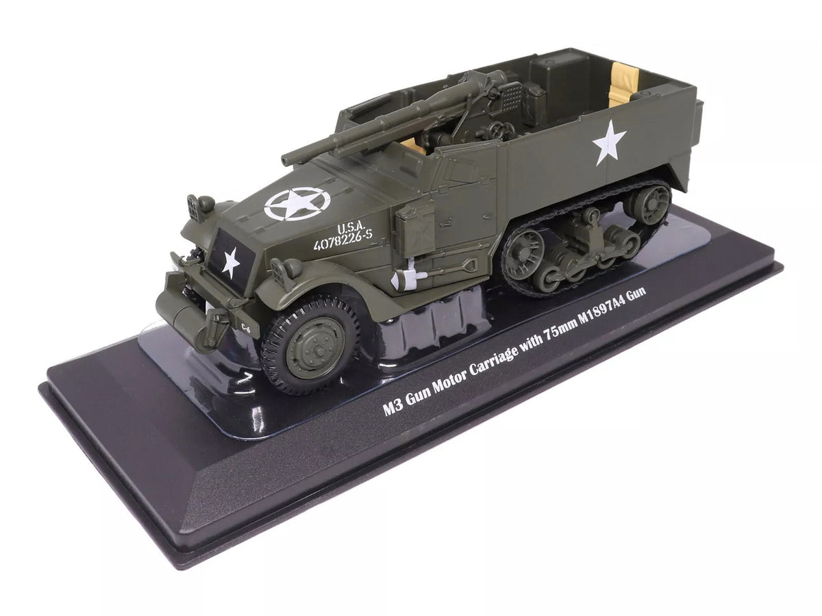 M3 Gun Motor Carriage with 75mm M1897A4 Gun Olive Drab "United States Army" 1/43 Diecast Model
