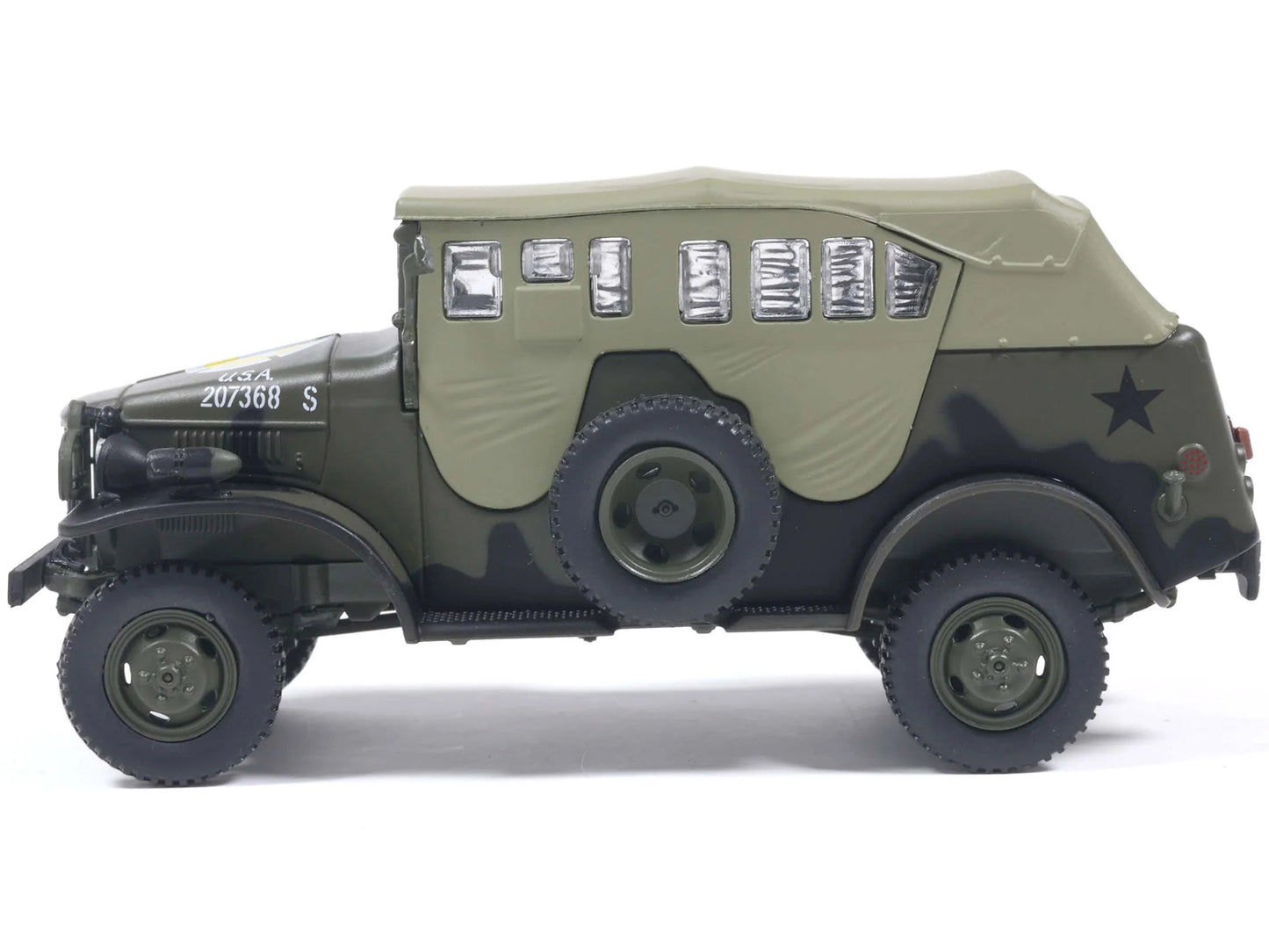Dodge WC-6 Command Car with Canvas Top Olive Drab "2nd Armored Division France" (1944) United States Army 1/43 Diecast Model