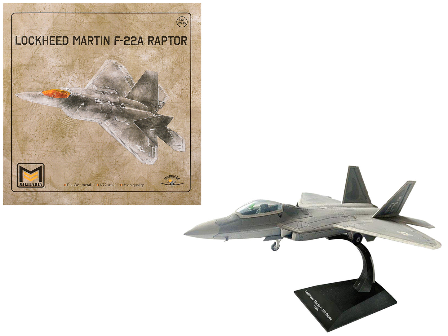 Lockheed Martin F-22A Raptor Aircraft "1st FW 94th FS" United States Air Force 1/72 Diecast Model