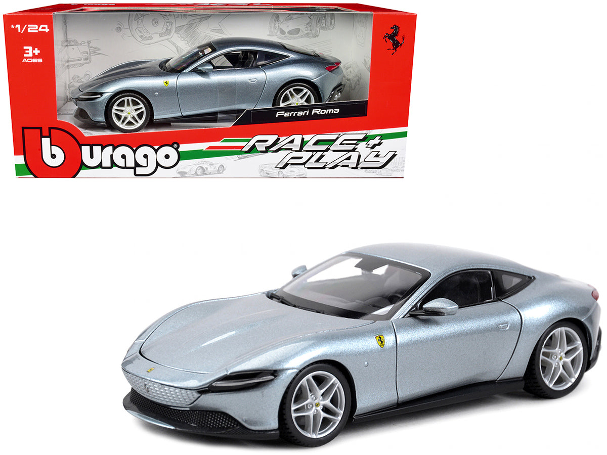 Ferrari Roma Gray Metallic "Race + Play" Series 1/24 Diecast Model Car