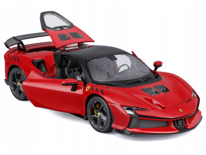 Ferrari SF90 XX Stradale Red with Black Top "Race and Play" Series 1/24 Diecast Model Car