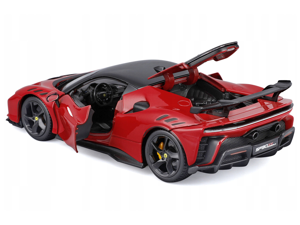 Ferrari SF90 XX Stradale Red with Black Top "Race and Play" Series 1/24 Diecast Model Car