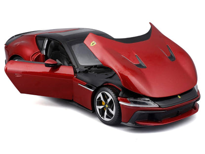 Ferrari 12Cilindri Red Metallic with Black Top "Race + Play" Series 1/24 Diecast Model Car