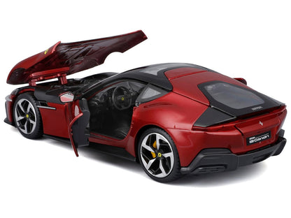 Ferrari 12Cilindri Red Metallic with Black Top "Race + Play" Series 1/24 Diecast Model Car