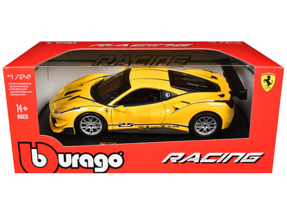 Ferrari 488 Challenge #25 Yellow with Blue Stripes "Ferrari Racing" 1/24 Diecast Model Car