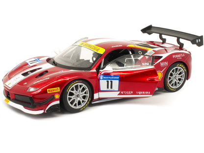 Ferrari 488 Challenge #11 Candy Red with White Stripes "Ferrari Racing" 1/24 Diecast Model Car