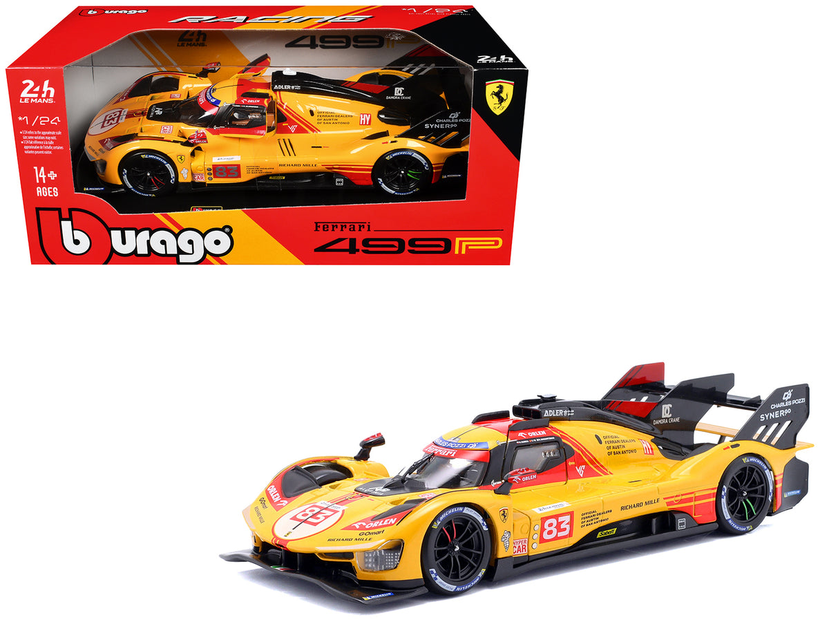 Ferrari 499P #83 Robert Kubica - Robert Shwartzman - Yifei Ye "24 Hours of Le Mans" (2024) "Racing" Series  1/24 Diecast Model Car