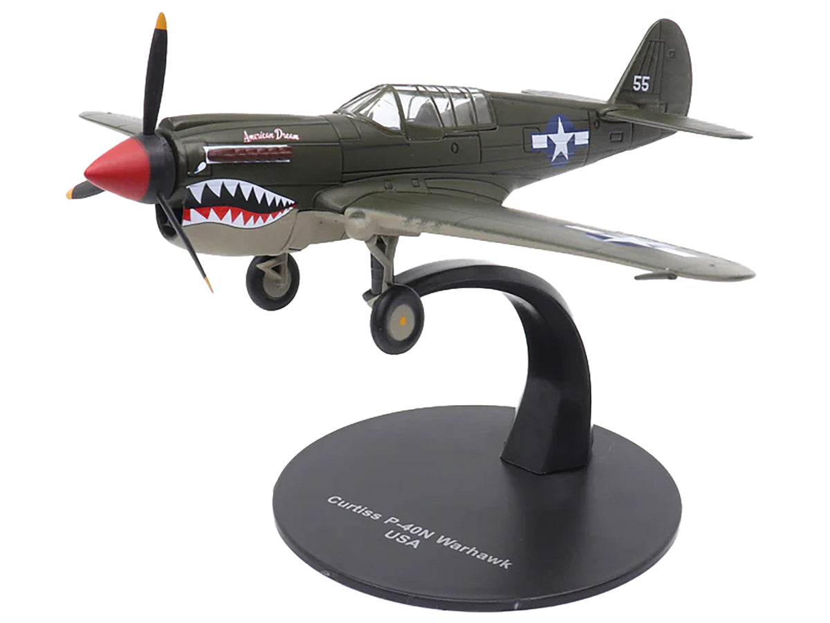 Curtiss P-40N Warhawk Fighter Aircraft "American Dream National Warplane Museum" United States Army Air Forces 1/72 Diecast Model