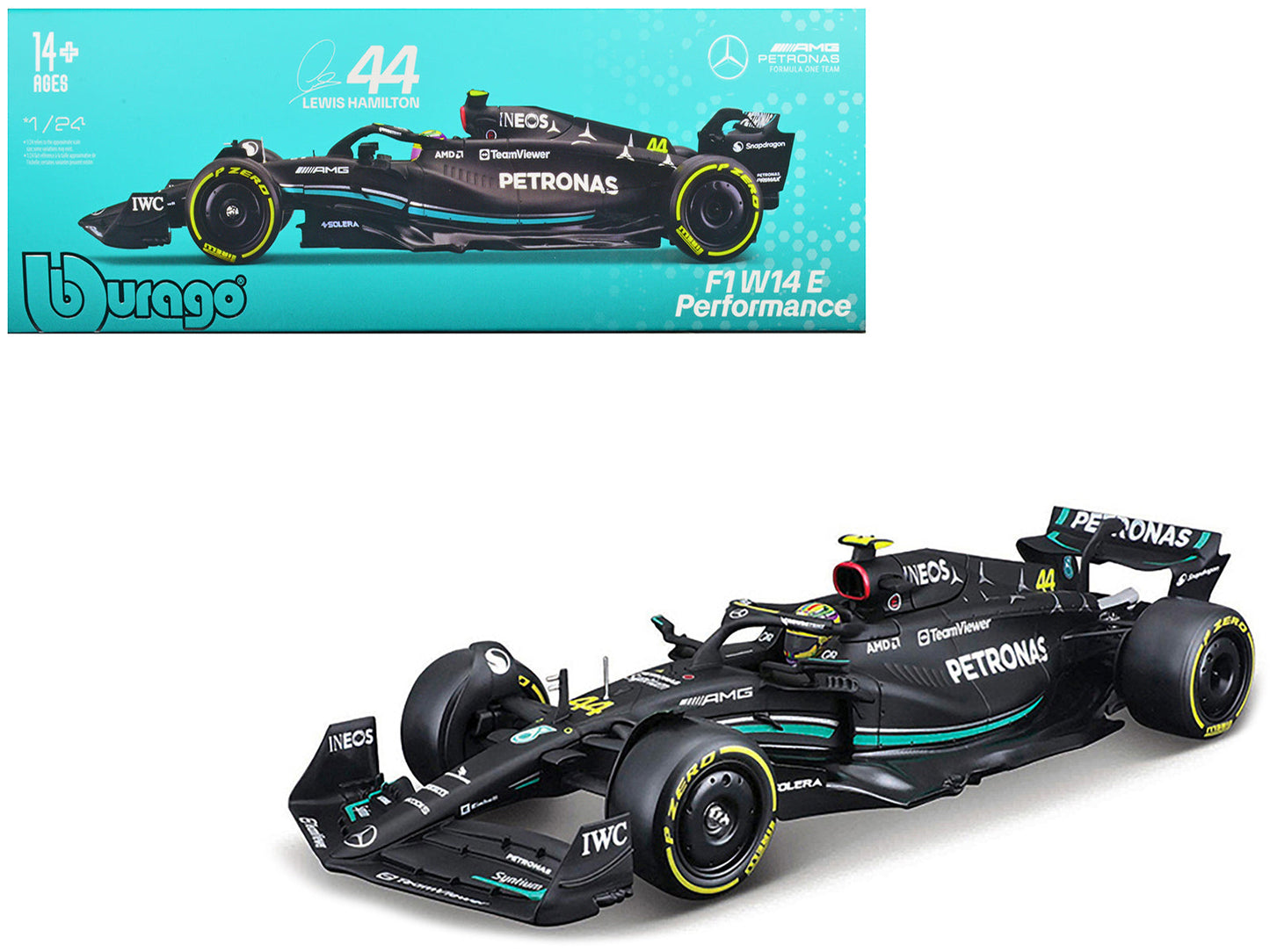 Mercedes-AMG F1 W14 E Performance #44 Lewis Hamilton "Petronas" Formula One F1 "World Championship" (2023) 1/24 Diecast Model Car