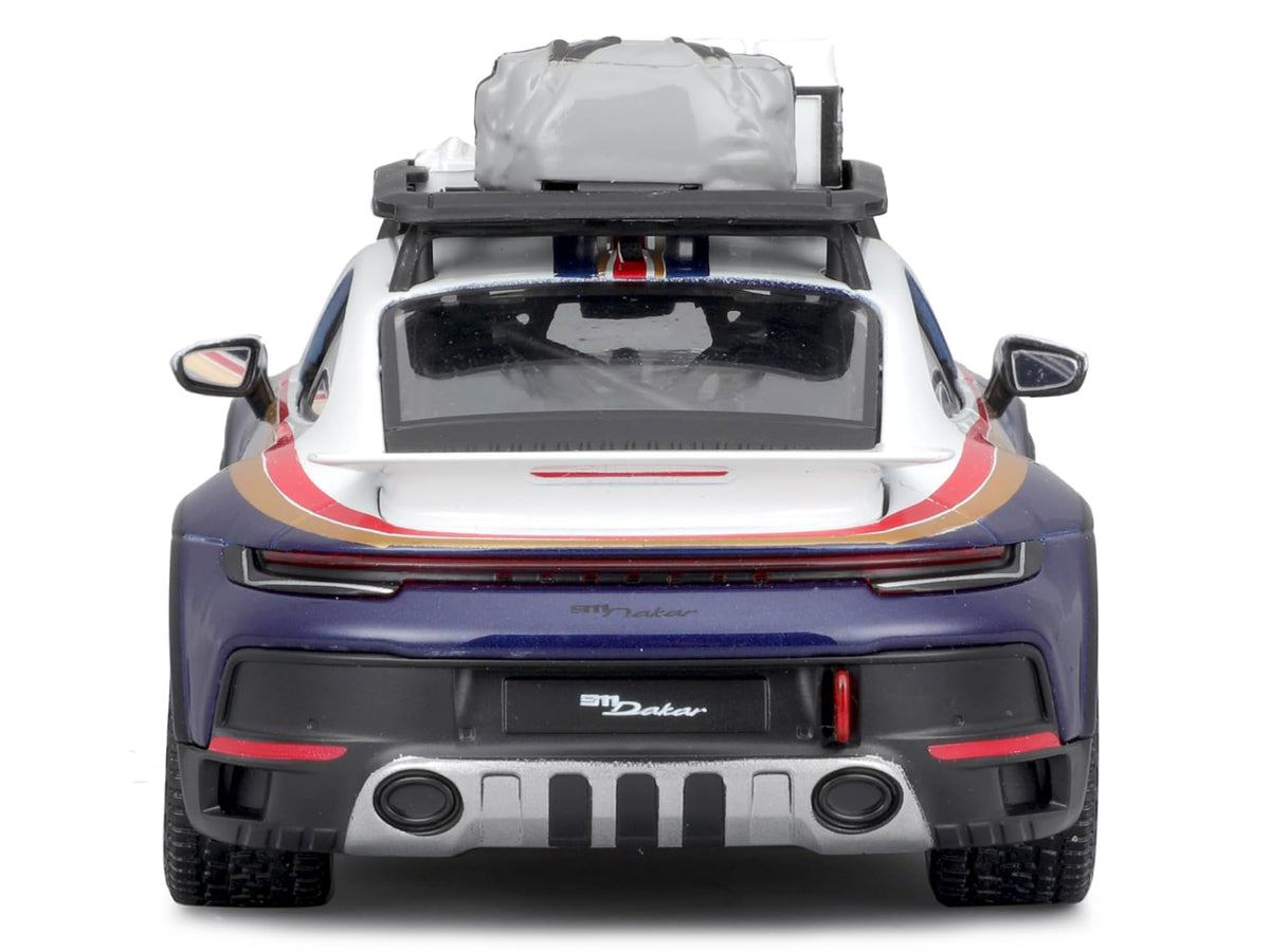 Porsche 911 Dakar #953 "Roughroads Porsche" Blue and White with Stripes and Roof Rack "Race" Series 1/24 Diecast Model Car