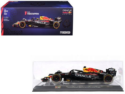 Red Bull Racing RB19 #1 Max Verstappen "Oracle" Winner Formula One F1 Championship "Drivers' Champion" (2023) with Display Case 1/24 Diecast Model Car