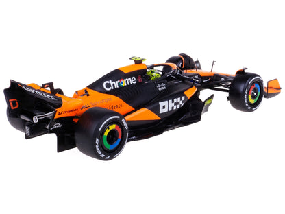 McLaren MCL38 #4 Lando Norris "OKX" Winner Formula One F1 "Miami GP" (2024) with Display Case 1/24 Diecast Model Car