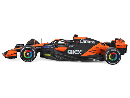 McLaren MCL38 #81 Oscar Piastri "OKX" Formula One F1 "Miami GP" (2024) with Display Case 1/24 Diecast Model Car