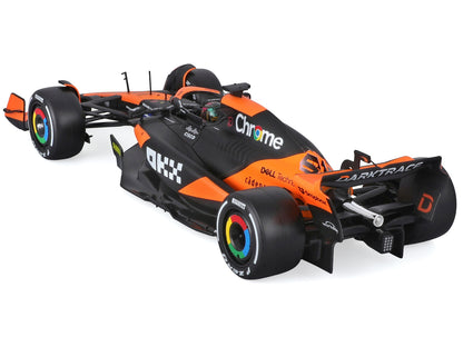 McLaren MCL38 #81 Oscar Piastri "OKX" Formula One F1 "Miami GP" (2024) with Display Case 1/24 Diecast Model Car