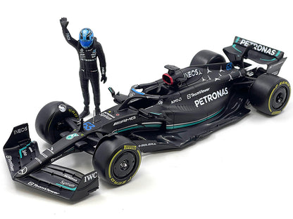 Mercedes-AMG W14 E Performance #63 George Russell "Petronas" Formula One F1 World Championship (2023) with Driver Figure 1/24 Diecast Model Car