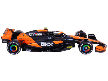 McLaren MCL38 #4 Lando Norris "OKX" Winner Formula One F1 "Miami GP" (2024) with Driver Figure "Race" Series 1/24 Diecast Model Car