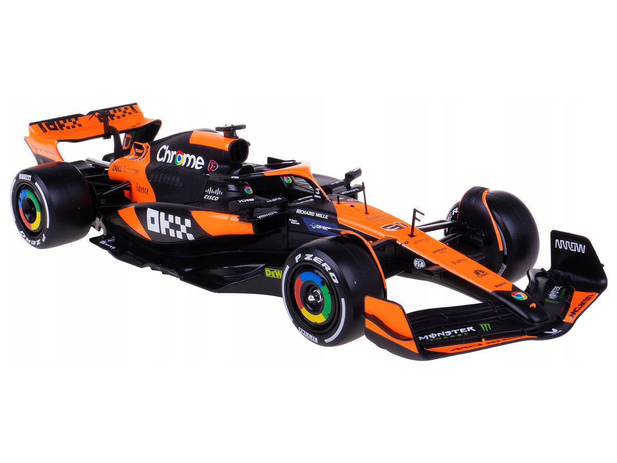McLaren MCL38 #81 Oscar Piastri "OKX" Formula One F1 "Miami GP" (2024) with Driver Figure "Race" Series 1/24 Diecast Model Car