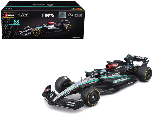 Mercedes-AMG F1 W15 E Performance #63 George Russell "Petronas" Formula One F1 "World Championship" (2024) 1/24 Diecast Model Car