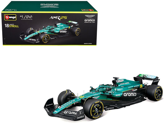 Aston Martin AMR25 #18 Lance Stroll "Aramco" Formula One F1 "World Championship" (2025) 1/24 Diecast Model Car