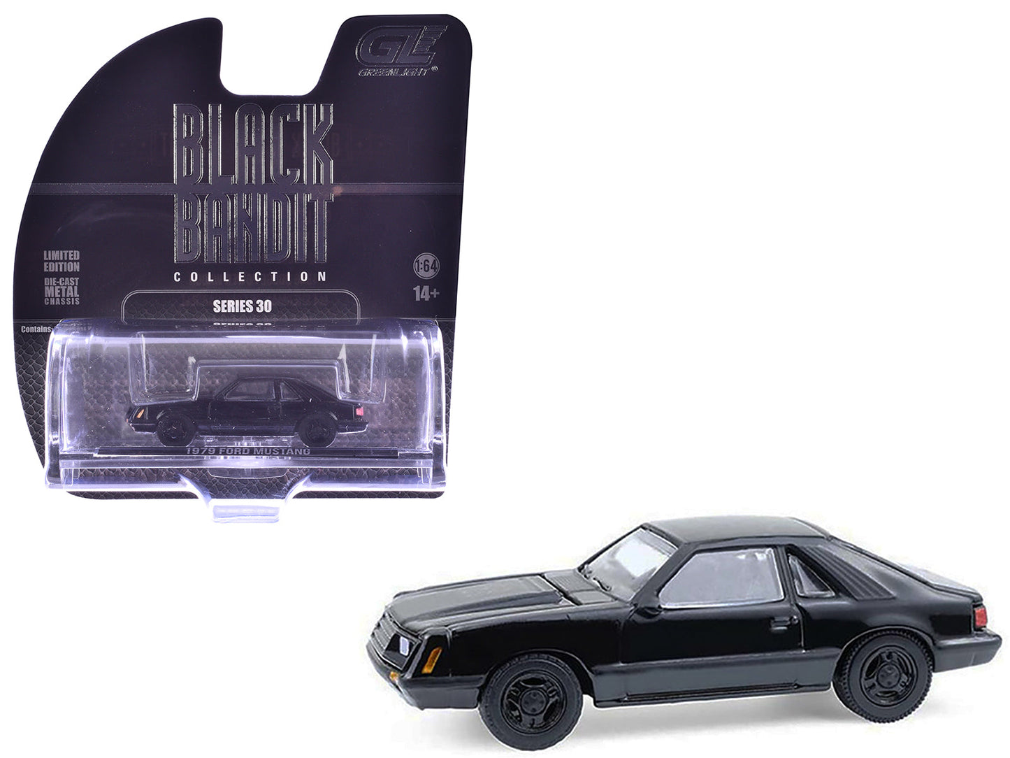 1979 Ford Mustang Fastback Black "Black Bandit" Series 30 1/64 Diecast Model Car