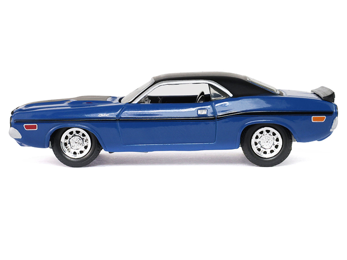 1970 Dodge Challenger Blue with Black Top "America 250 Edition" "Anniversary Collection" Series 18 1/64 Diecast Model Car