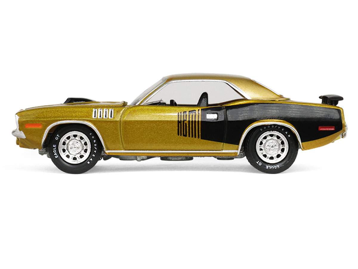 1971 Plymouth Hemi ‘Cuda Gold Metallic with Black Accents "America 250 Edition" "Anniversary Collection" Series 18 1/64 Diecast Model Car