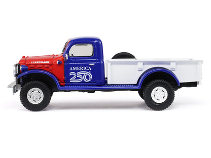 1946 Dodge Power Wagon Pickup Truck Red White and Blue "America 250 Edition" "Anniversary Collection" Series 18 1/64 Diecast Model Car