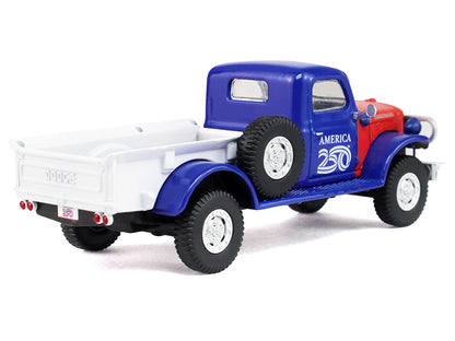 1946 Dodge Power Wagon Pickup Truck Red White and Blue "America 250 Edition" "Anniversary Collection" Series 18 1/64 Diecast Model Car