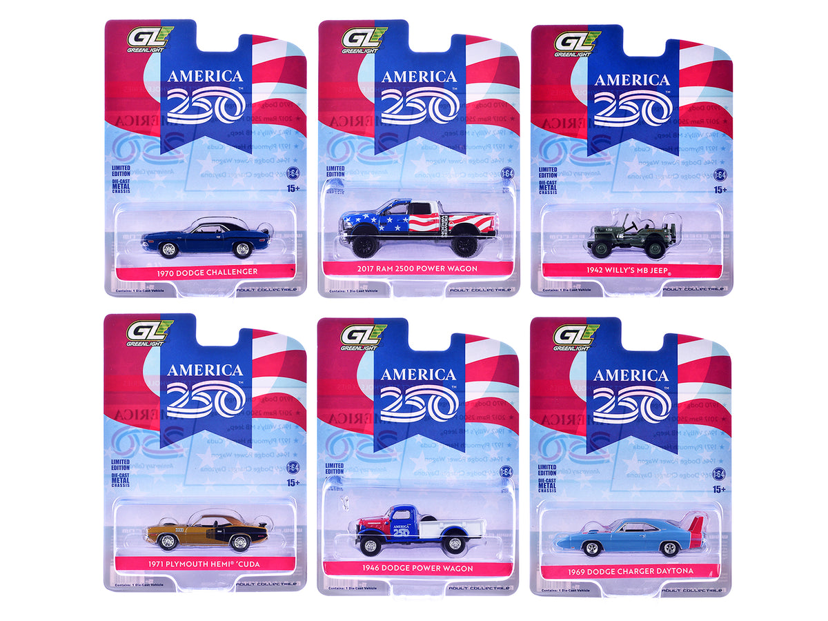 "Anniversary Collection" Series 18 Set of 6 pieces "America 250 Edition" 1/64 Diecast Model Cars