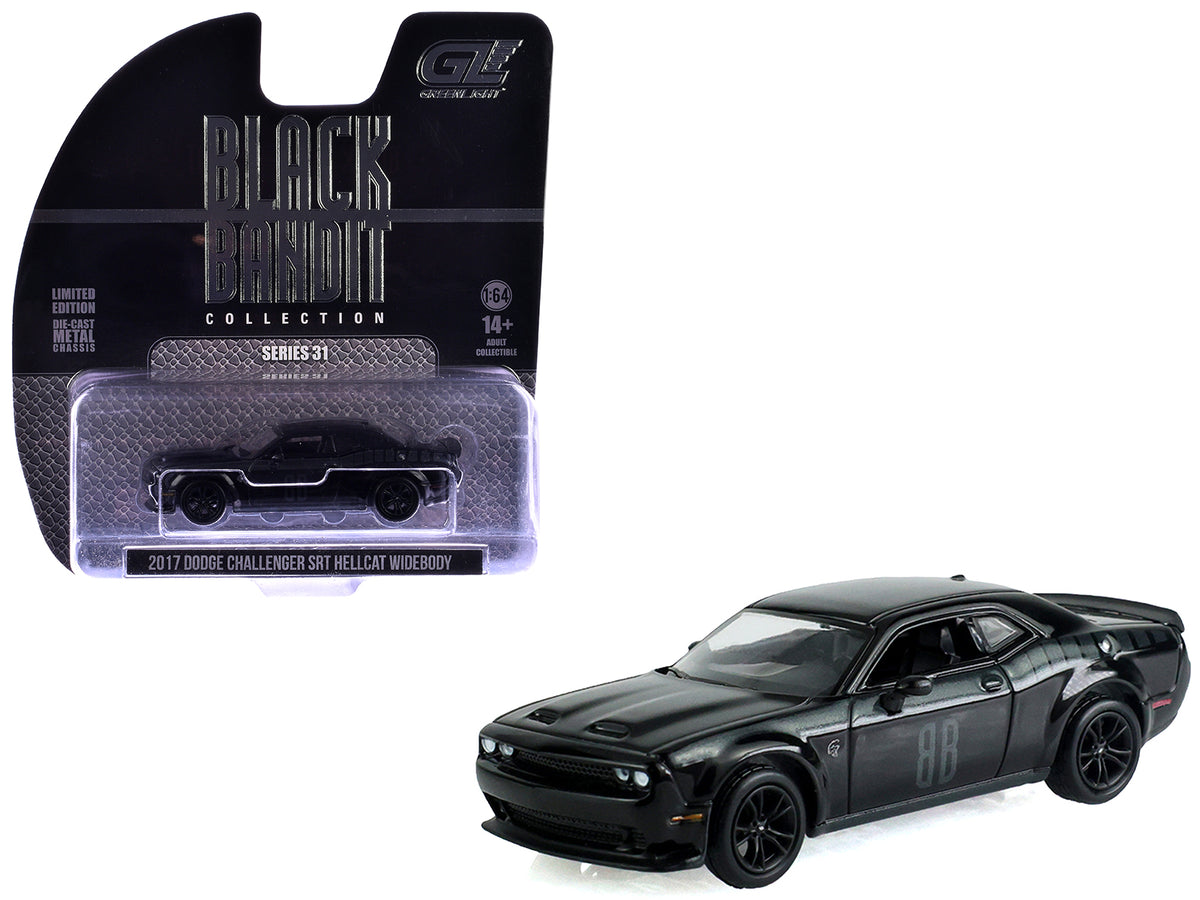 2017 Dodge Challenger SRT Hellcat Widebody Black "Black Bandit" Series 31 1/64 Diecast Model Car