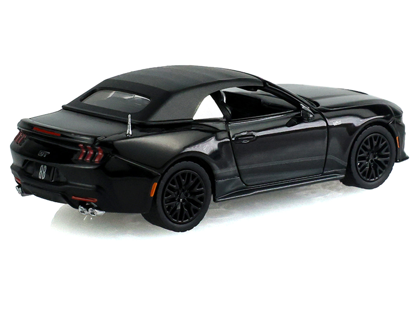 2024 Ford Mustang GT Convertible Black "Black Bandit" Series 31 1/64 Diecast Model Car