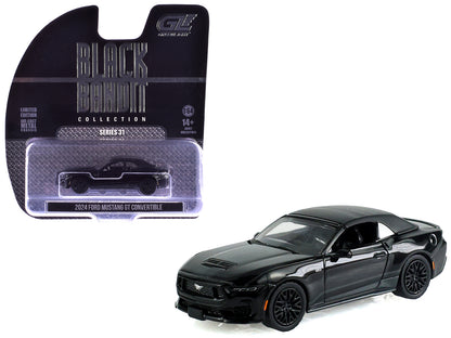 2024 Ford Mustang GT Convertible Black "Black Bandit" Series 31 1/64 Diecast Model Car