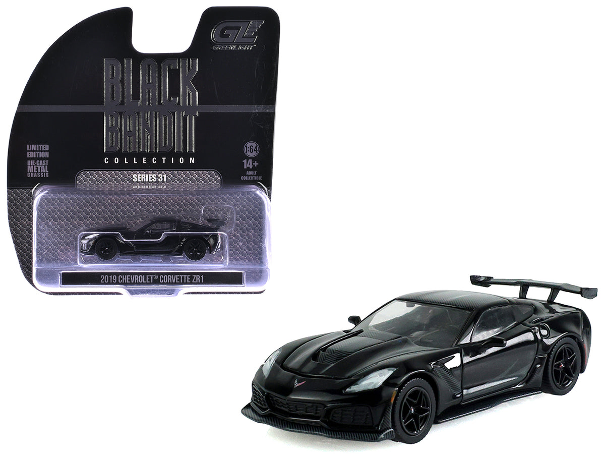 2019 Chevrolet Corvette ZR1 Black "Black Bandit" Series 31 1/64 Diecast Model Car