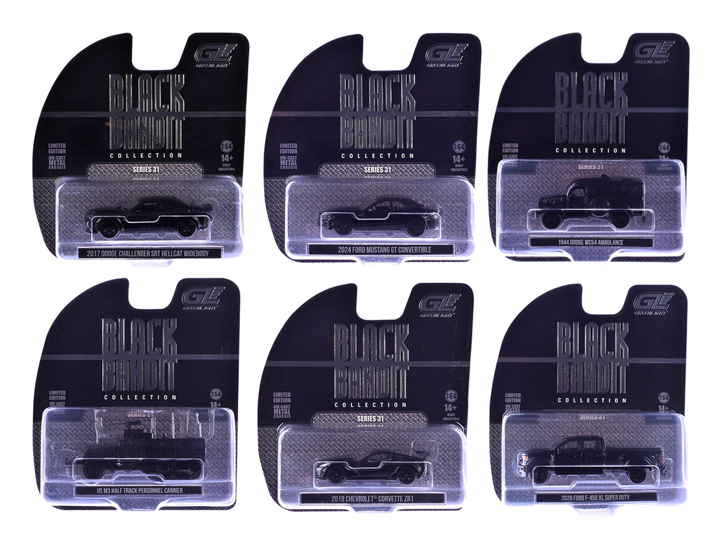 "Black Bandit" Series 31 6 piece Set 1/64 Diecast Model Cars