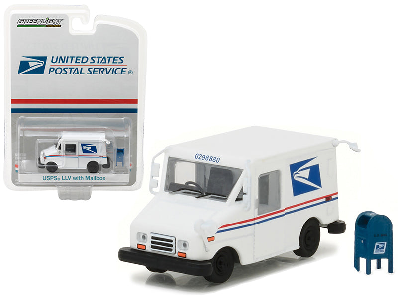"United States Postal Service" (USPS) Long Life Postal Mail Delivery Vehicle (LLV) with Mailbox Accessory "Hobby Exclusive" 1/64 Diecast Model Car