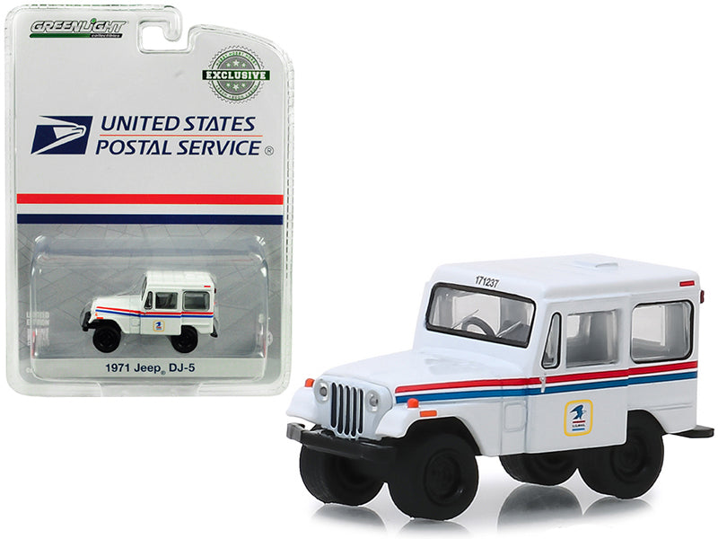 1971 Jeep DJ-5 White "United States Postal Service" (USPS) "Hobby Exclusive" 1/64 Diecast Model Car