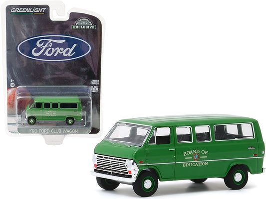 1970 Ford Club Wagon Van Green "Board of Education" "Hobby Exclusive" 1/64 Diecast Model