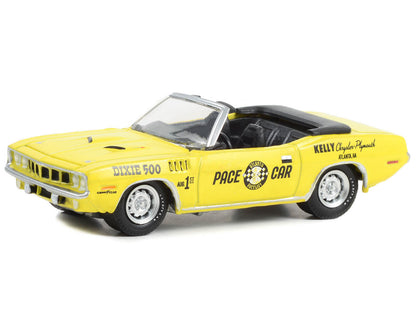 1971 Plymouth Barracuda Convertible "Dixie 500 Pace Car" Yellow "Hobby Exclusive" Series 1/64 Diecast Model Car
