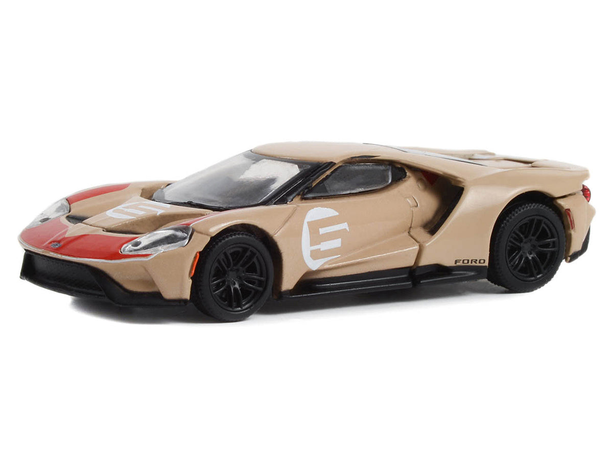 2022 Ford GT Heritage Edition #5 Holman-Moody "1966 24 Hours of Le Mans Ford 1-2-3 Sweep Tribute" Gold Metallic with Red Accents "Hobby Exclusive" Series 1/64 Diecast Model Car