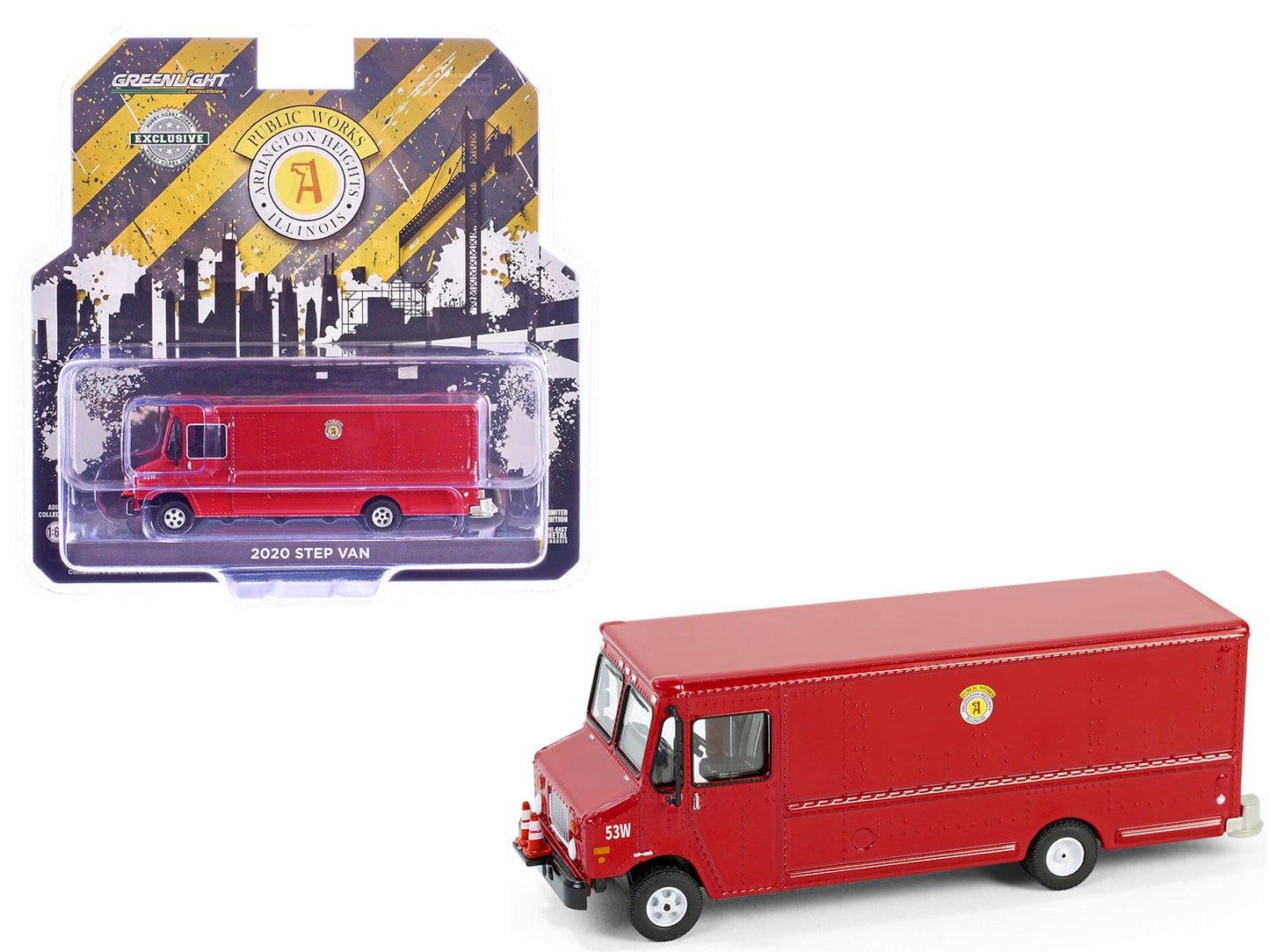 2020 Step Van with Traffic Cone Mounts "Village of Arlington Heights Public Works" Red "Hobby Exclusive" Series 1/64 Diecast Model Car