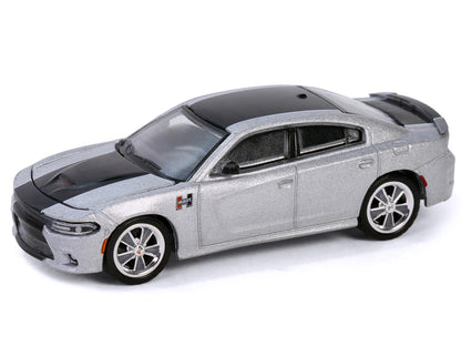 2018 Dodge Charger SRT 392 Silver Metallic with Black Stripe "Mr. Norm Heritage GSS Charger" "Hobby Exclusive" Series 1/64 Diecast Model Car