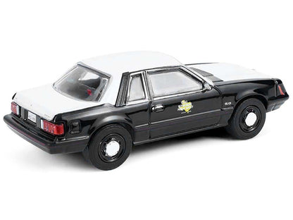 1982 Ford Mustang SSP "Texas Department of Public Safety Highway Patrol" Black with White Hood and Top "Hobby Exclusive" Series 1/64 Diecast Model Car