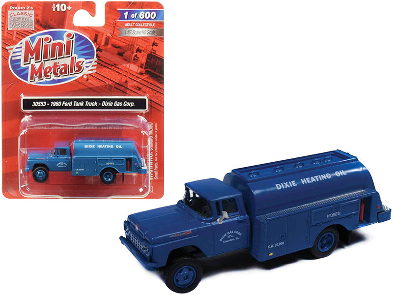 1960 Ford Tank Truck "Dixie Gas Corp." Blue 1/87 (HO) Scale Model