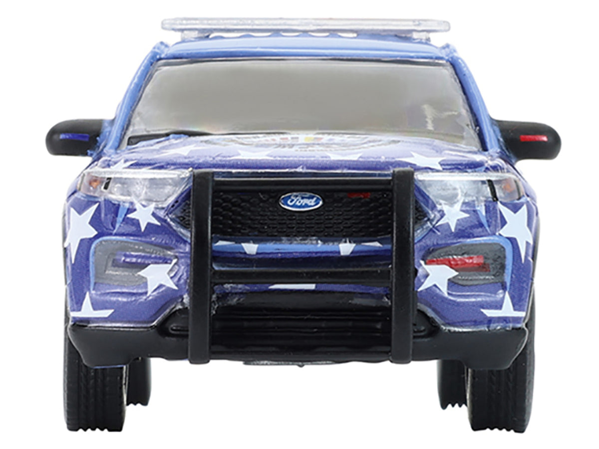 2022 Ford Police Interceptor Utility "Miami Police Department Hispanic Heritage Month" Blue with Graphics "Hobby Exclusive" Series 1/64 Diecast Model Car