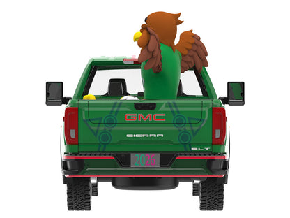 2022 GMC Sierra 3500 HD Pickup Truck Green with Mexican Soccer Graphics with Eagle Figure "International Soccer Celebration '26" Series 1/64 Diecast Model Car