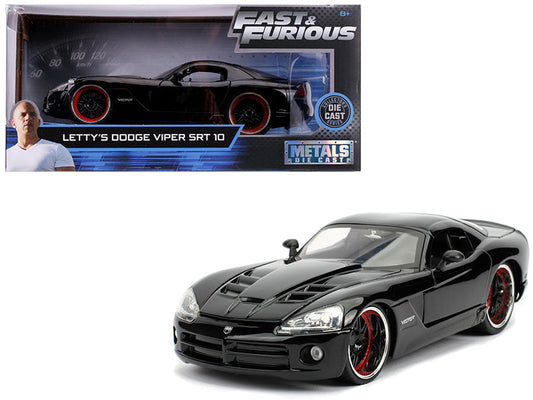 Letty's Dodge Viper SRT 10 Black "Fast & Furious" Movie 1/24 Diecast Model Car