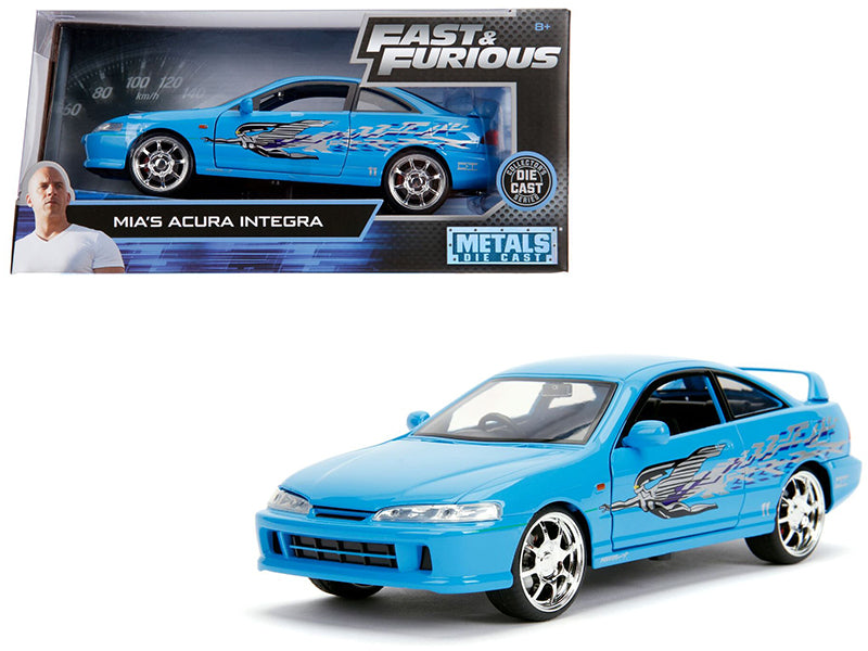 Mia's Acura Integra RHD (Right Hand Drive) Blue "The Fast and the Furious" Movie 1/24 Diecast Model Car